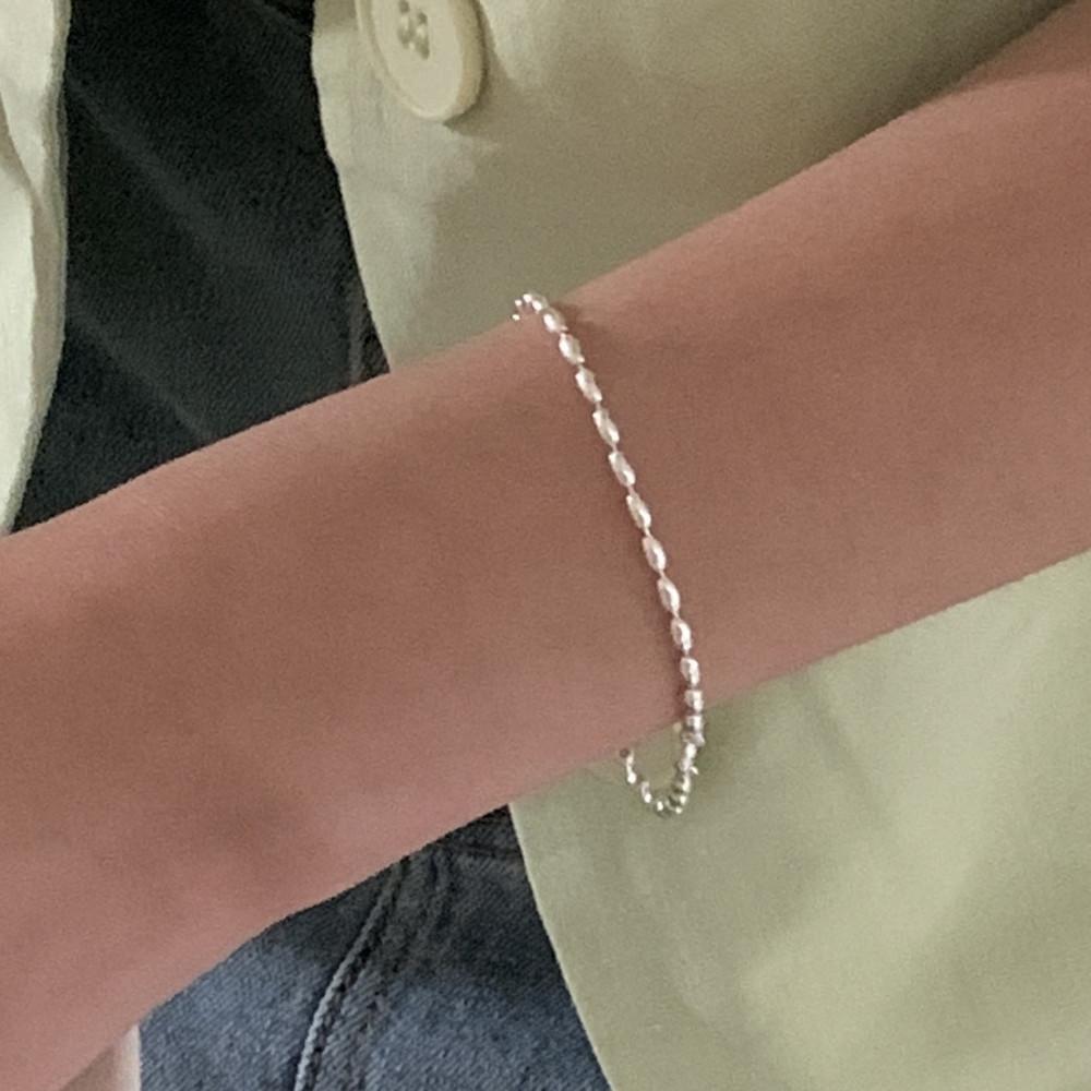[바라두925] 타원 실버볼 팔찌 : 바라두 925