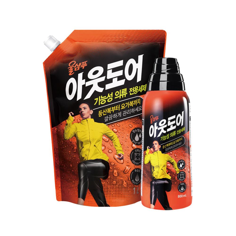 울샴푸 아웃도어 기능성의류 전용세제 800ml 1개 1L 1개