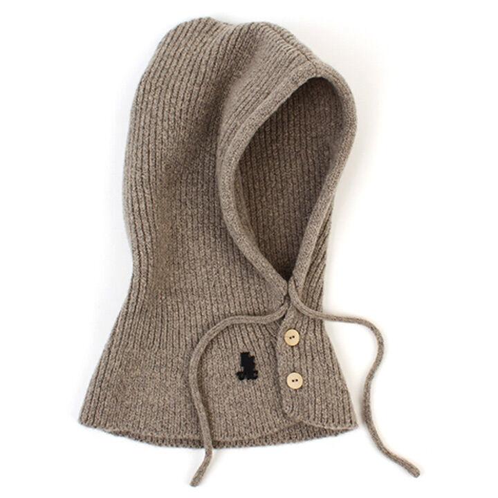 [유니버셜케미스트리] Wool Knit Beige Open Balaclava 바라클라바
