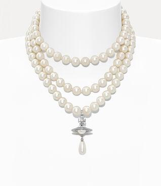 Three Row Pearl Drop Choker