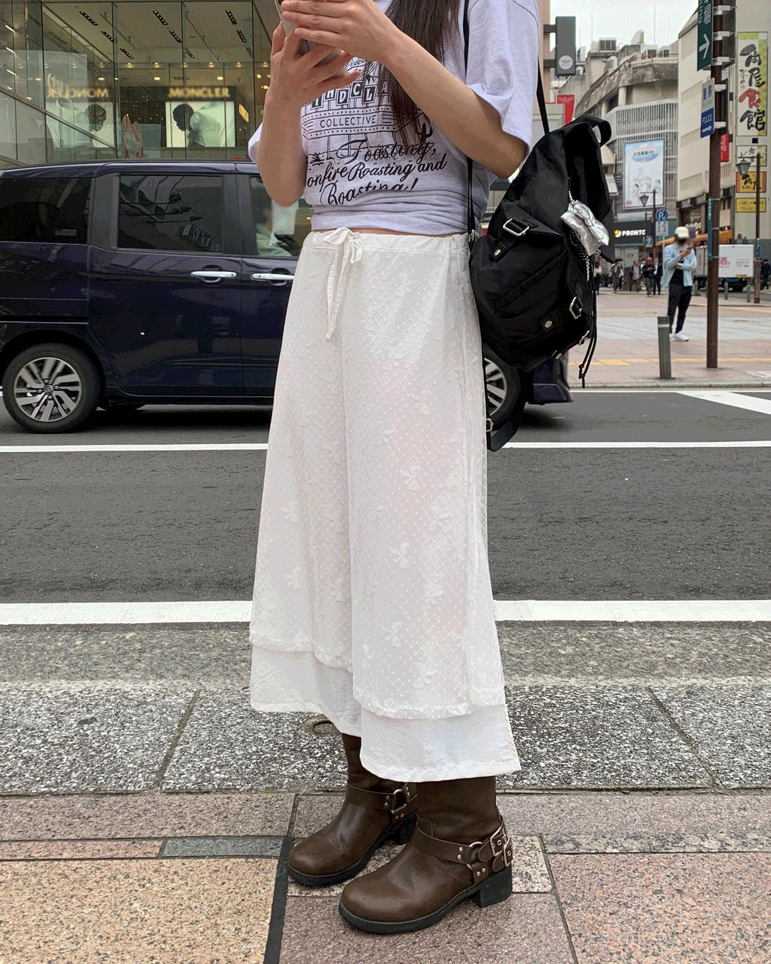 노이너티 RIBBON LACE LAYER SKIRT