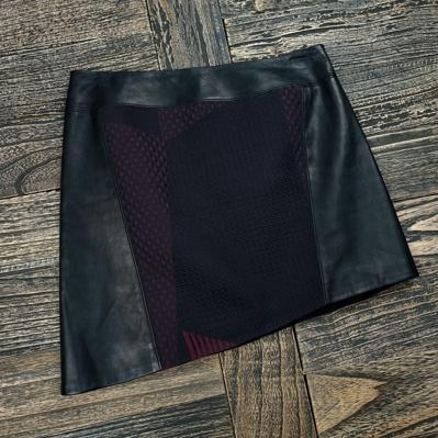 [HELMUT LANG]헬무트랭 아카이브 리얼 쉽스킨 양가죽 레더 미니스커트 P00755