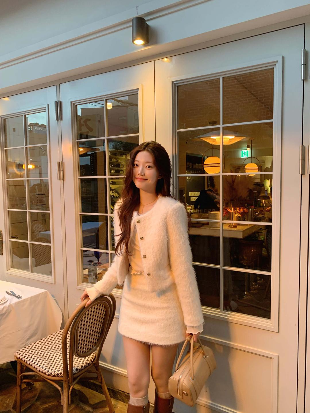 bunny bouclé jacket/skirt_ivory