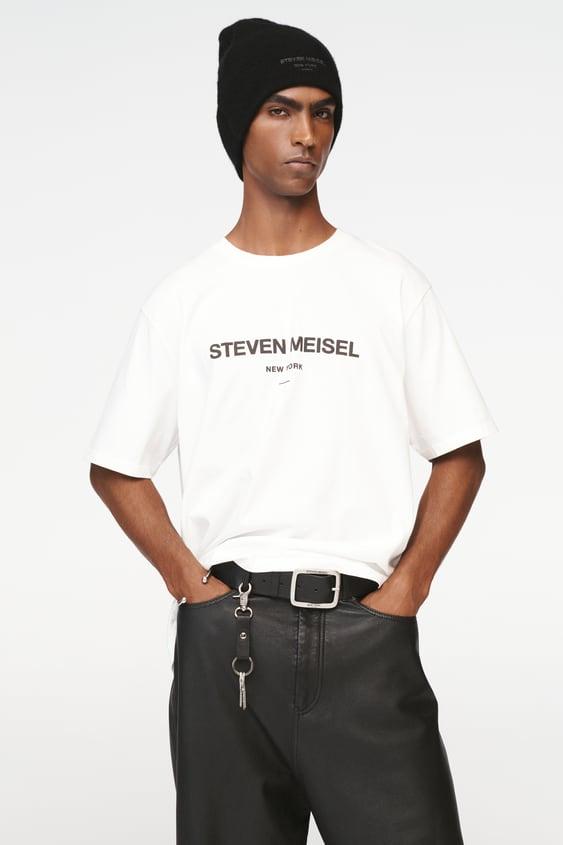 레더 와이드 벨트 STEVEN MEISEL