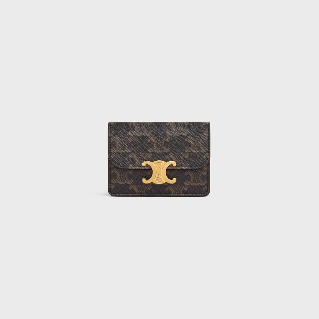 CARD HOLDER WITH FLAP in Triomphe Canvas