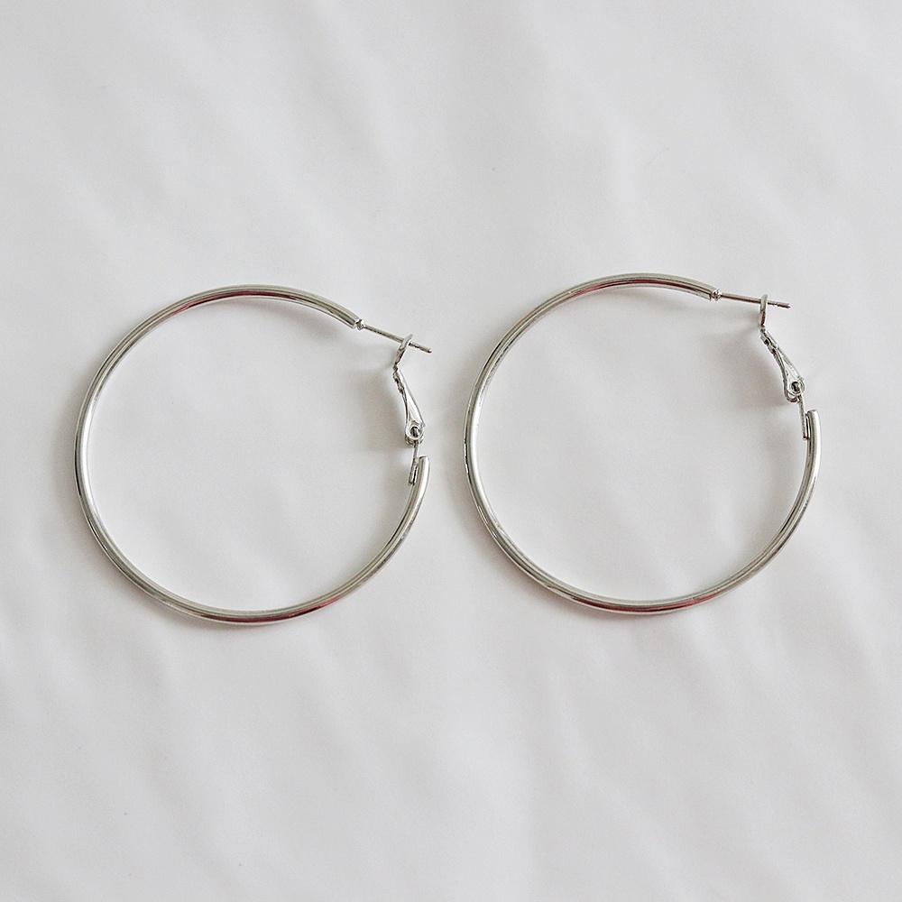 basic 50mm 실버 기본 링귀걸이