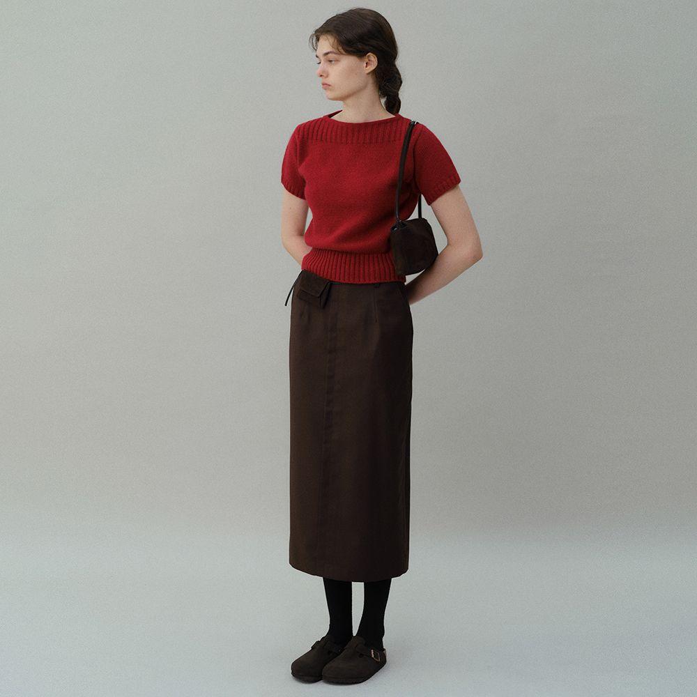 [11차재입고] lip pencil skirt (brown)