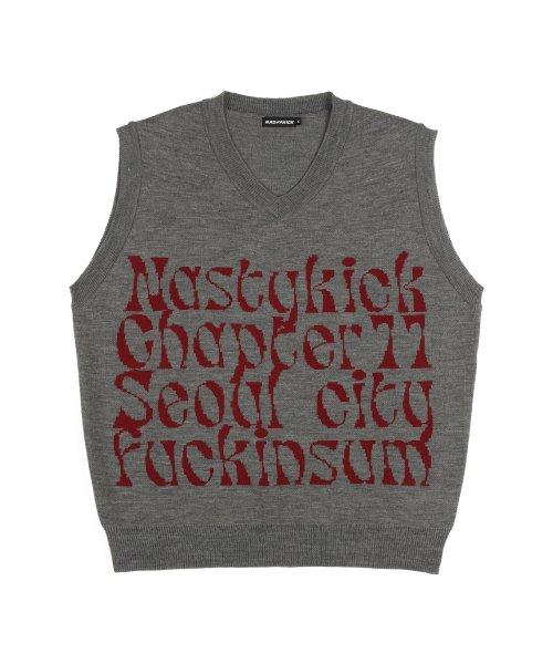 [NSTK] Kinsum Knit Vest (Gray)_K22QB634