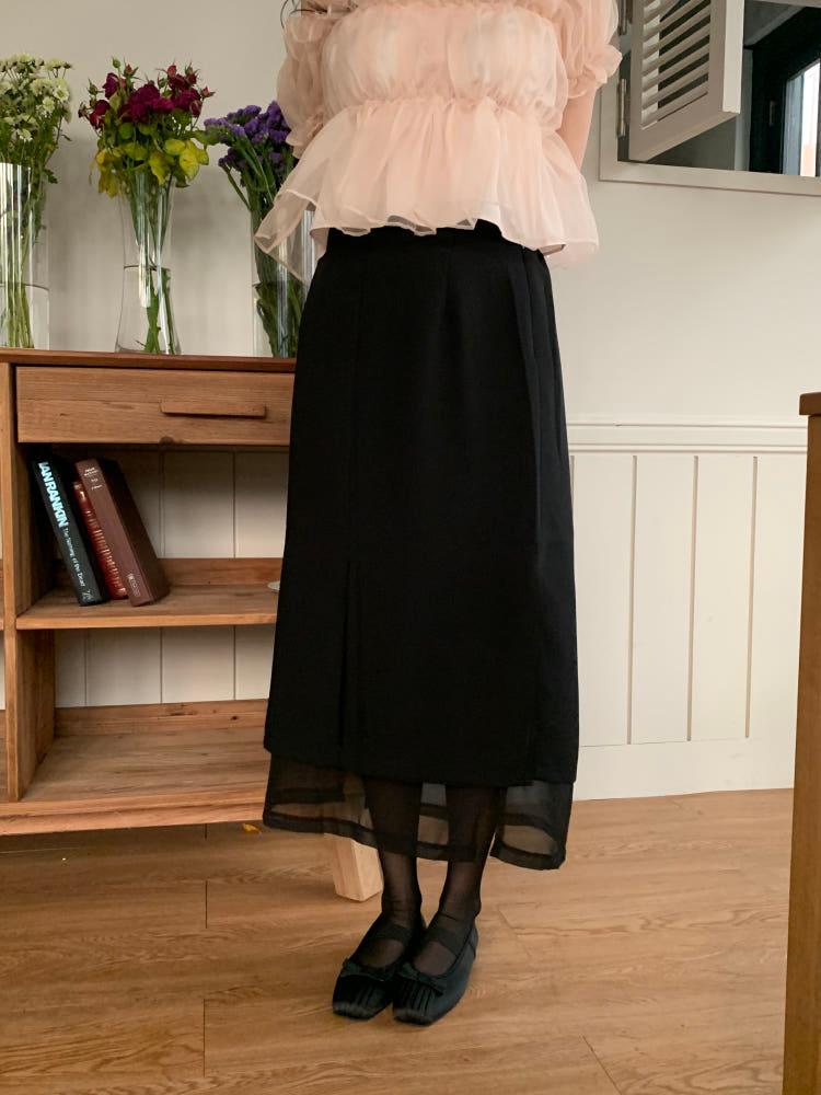 마노아 레이어드 슬릿 스커트 4color