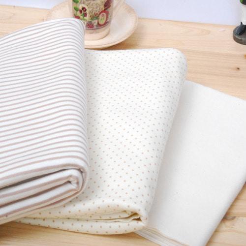 네이쳐오가닉 양면다이마루-도트앤스트라이프(브라운)[E0305]