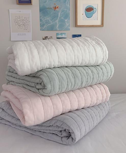 [로잔 심플 sh] 스프레드 패드 겸 여름 줄누빔이불 (S,Q,K)(4colors)_고온에 삶은  모달 피그먼트,아사 피그먼트