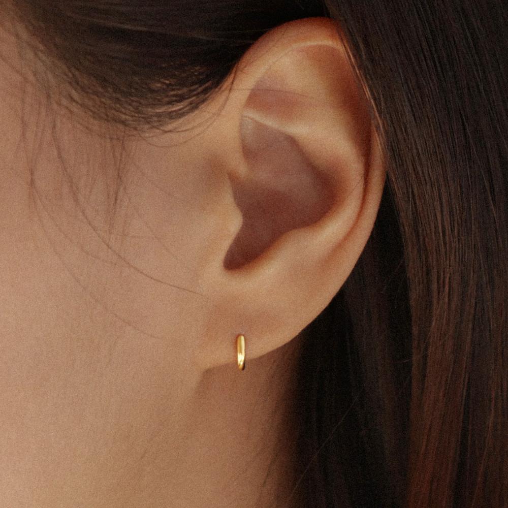 [몬모] 14k 심플 미니 링귀걸이 5.5mm 7mm (한쌍) - 작은 원터치 귓바퀴