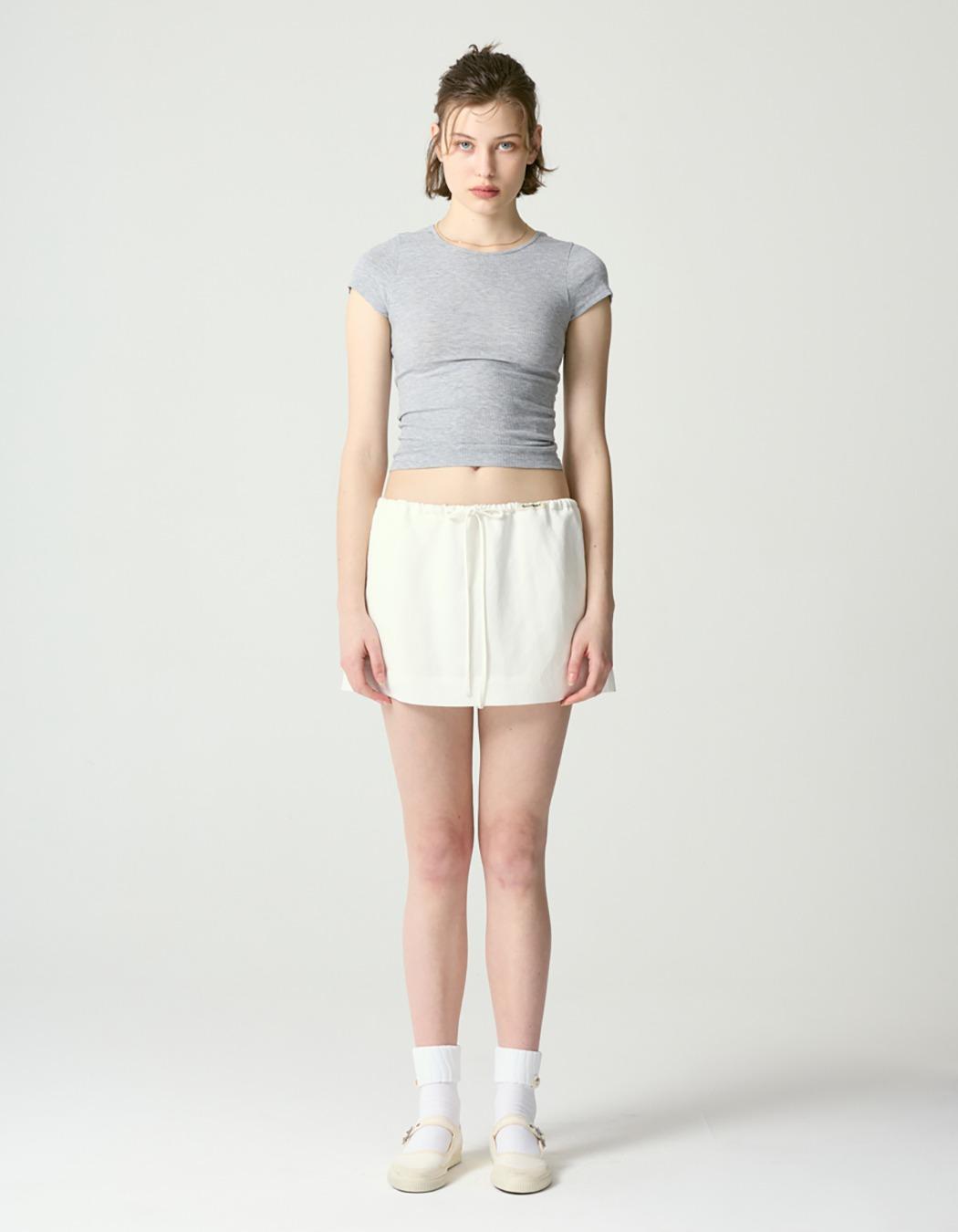 Flow Linen Mini Skirt - White