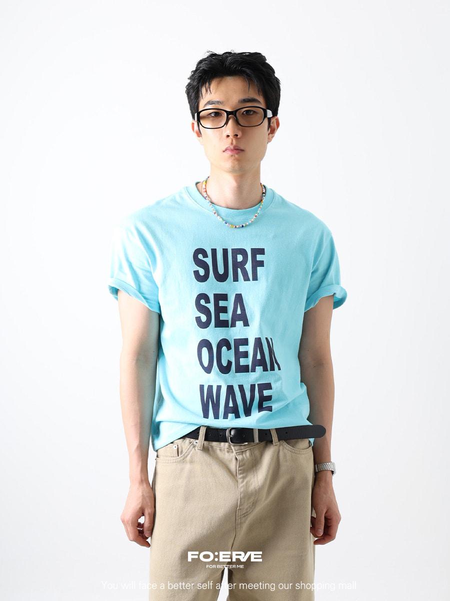 [1+1 할인] Color word crop half T