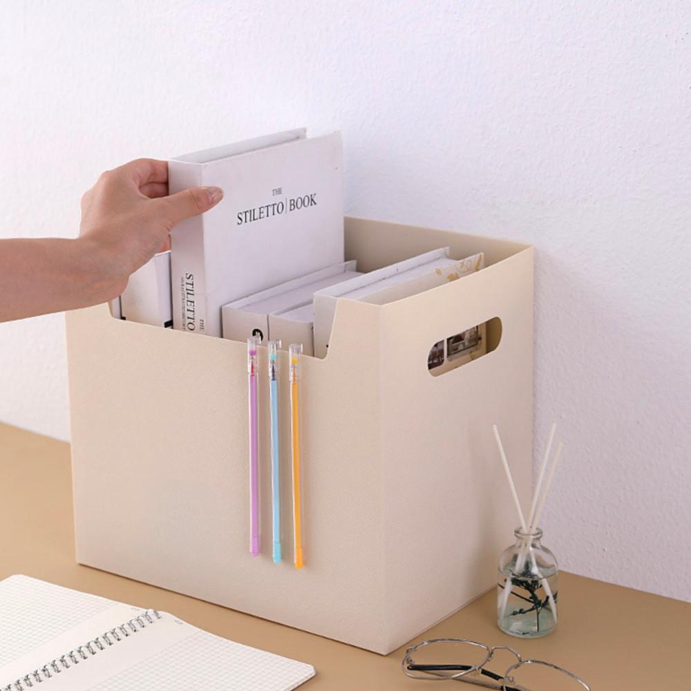 A4 파일꽂이 서류정리함 화일박스 트레이 보관함 사각박스 베이지