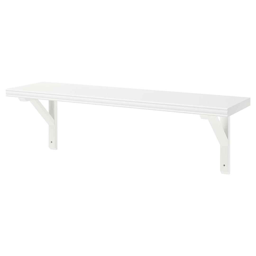 BERGSHULT 베리스훌트 / SANDSHULT 산스훌트 벽선반 - 화이트/화이트스테인 사시나무 80x20 cm