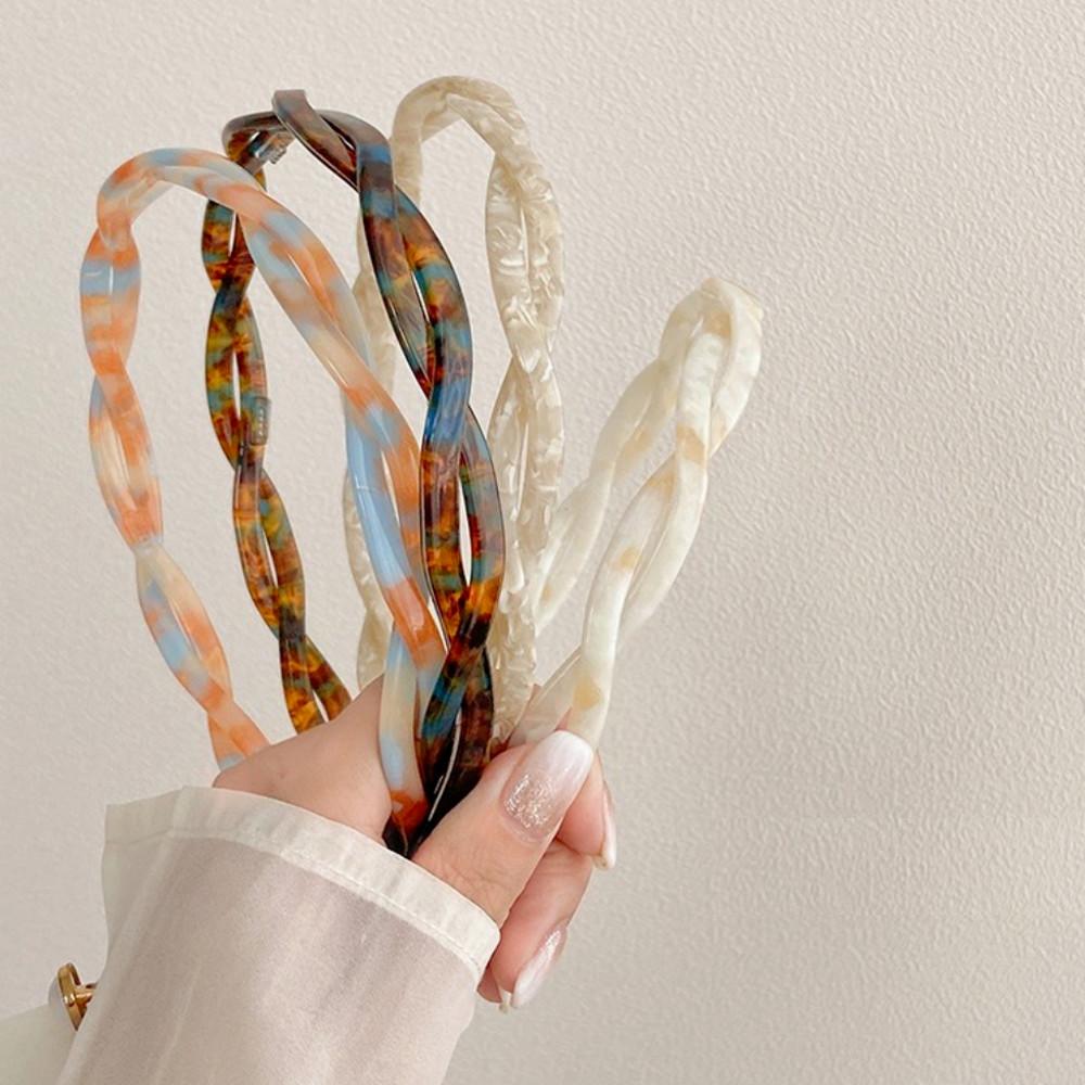 프랑스 마블 고급 셀룰로오스 꼬임 얇은 머리띠 헤어밴드