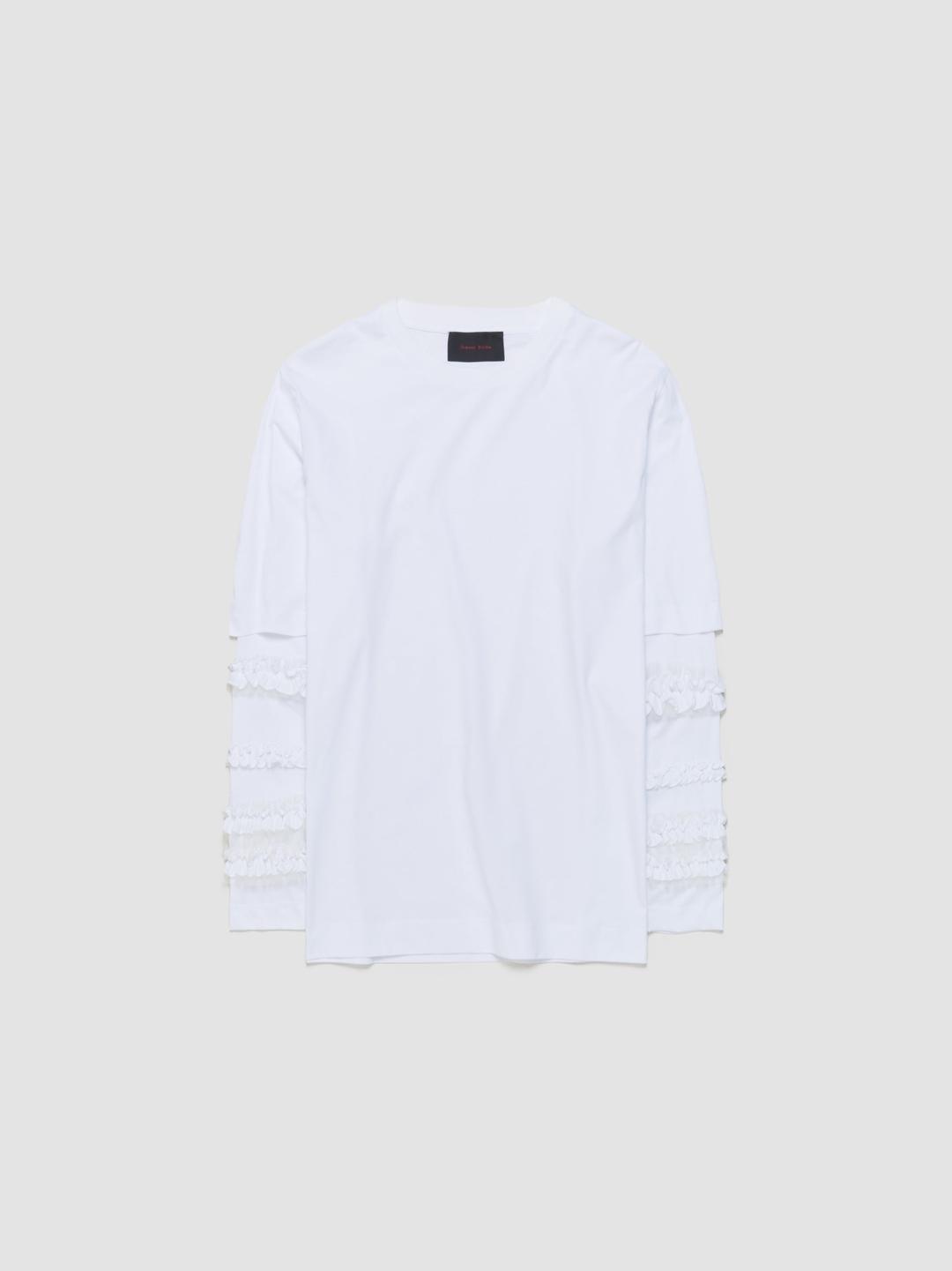 Simone Rocha - Layered Ruffle Frill Long Sleeve T-Shirt in White - 5326-0553