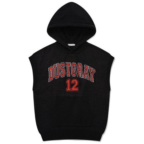 아치 로고 후디 니트 베스트 [블랙]