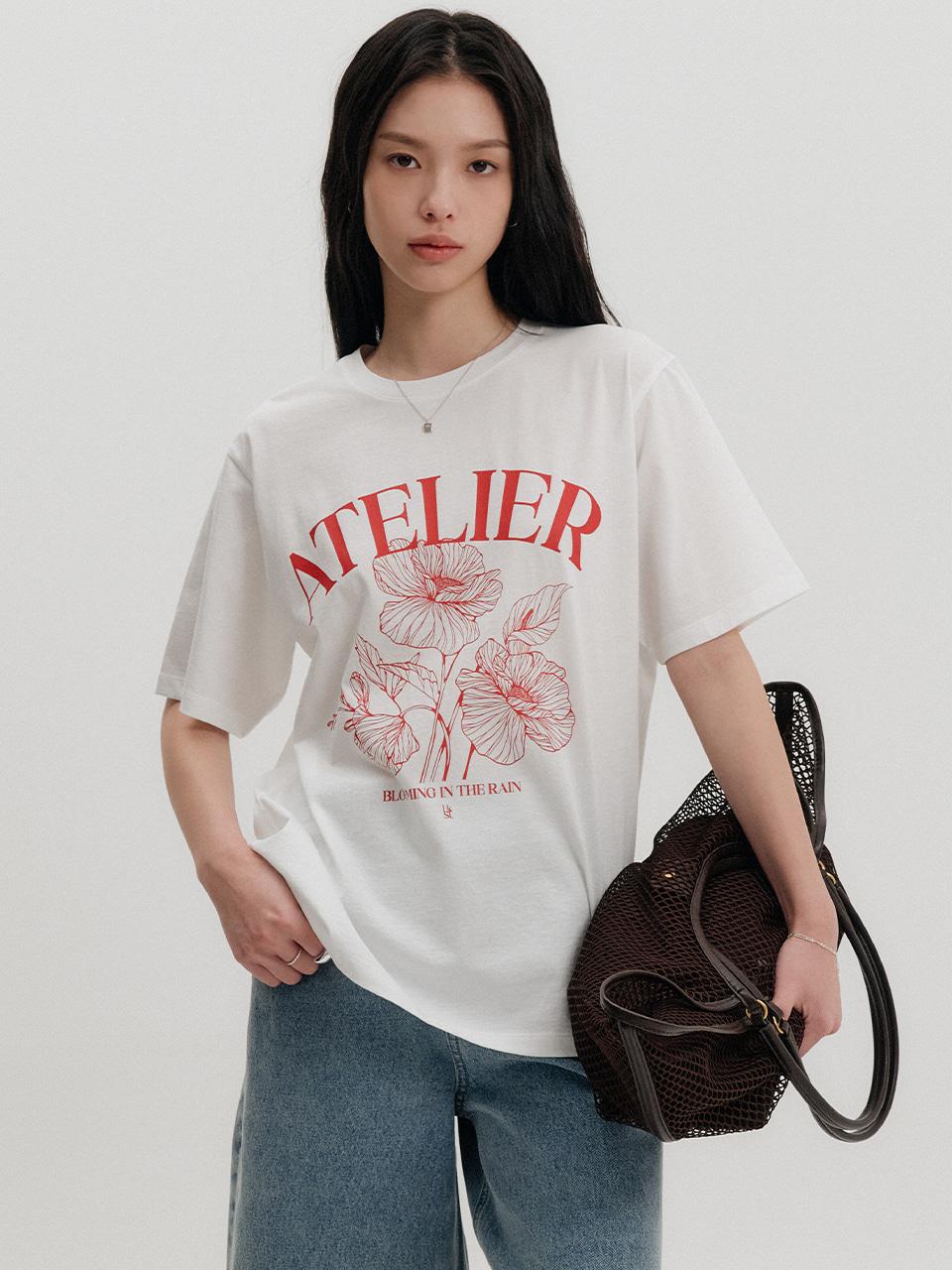 룩캐스트 하퍼 플라워 프린트 티셔츠 / HARPER FLOWER PRINT T-SHIRT_4colors