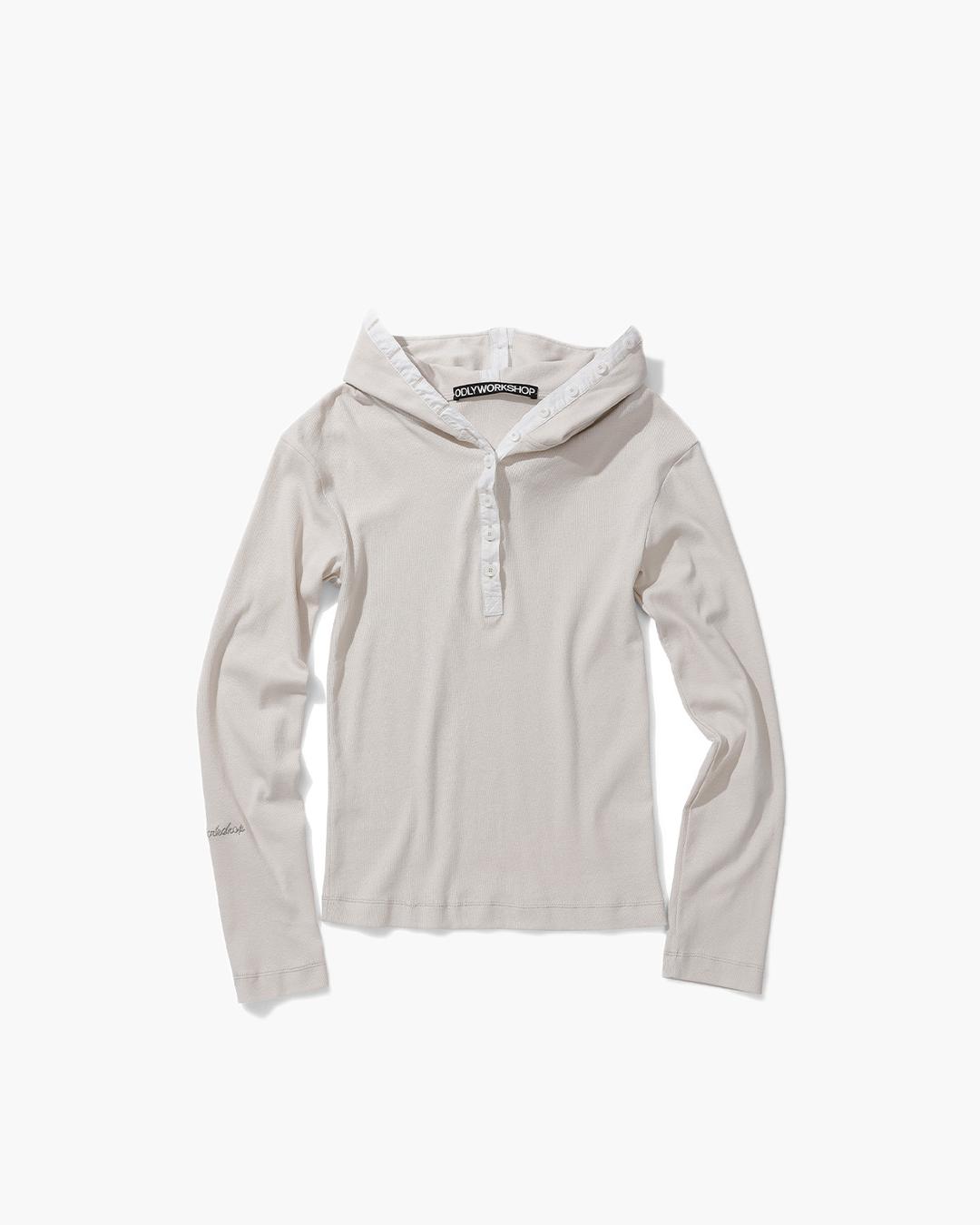 HOODED HENLEY TEE (BREEZE)