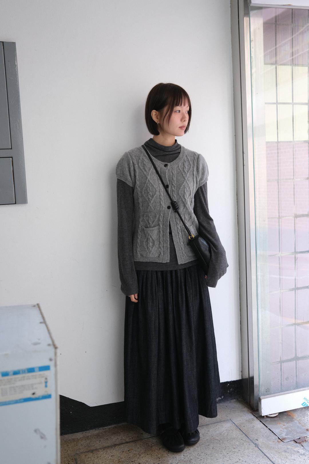 Amelie a-line cable cardigan (2col)