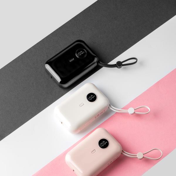 이메이션 케이블일체형 보조배터리 9000mAh 기내반입 20W 고속충전 LCD잔량표시 스트랩