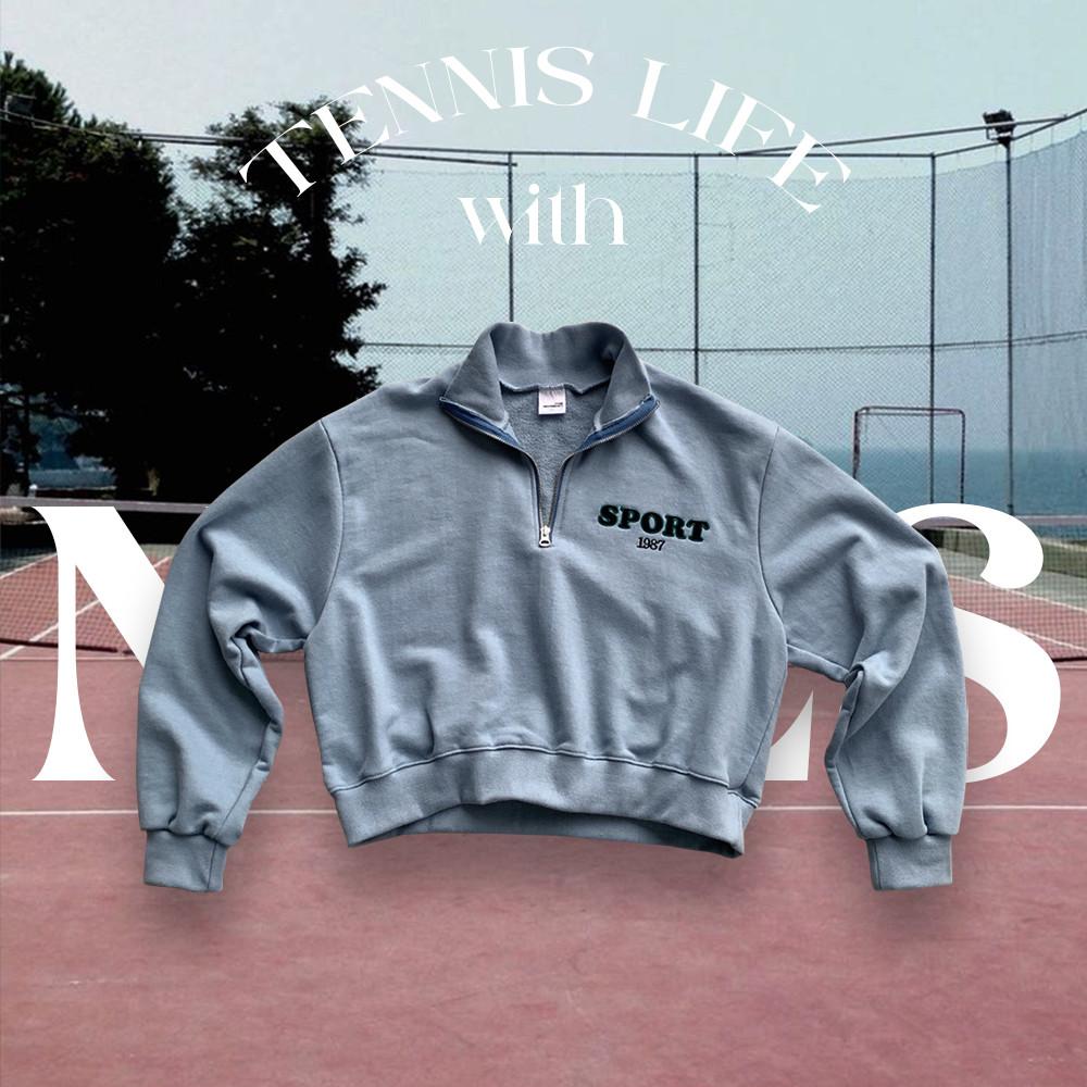 [NVES] Tennis Half Zip Up Sweat 테니스 하프집업 테니스 맨투맨