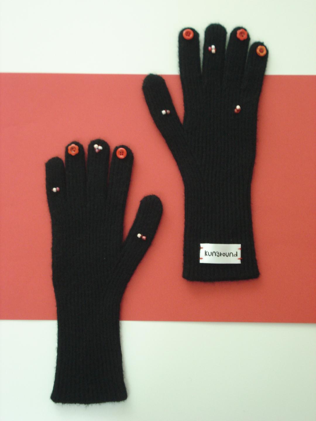 Button Home Gl🧤ves - black