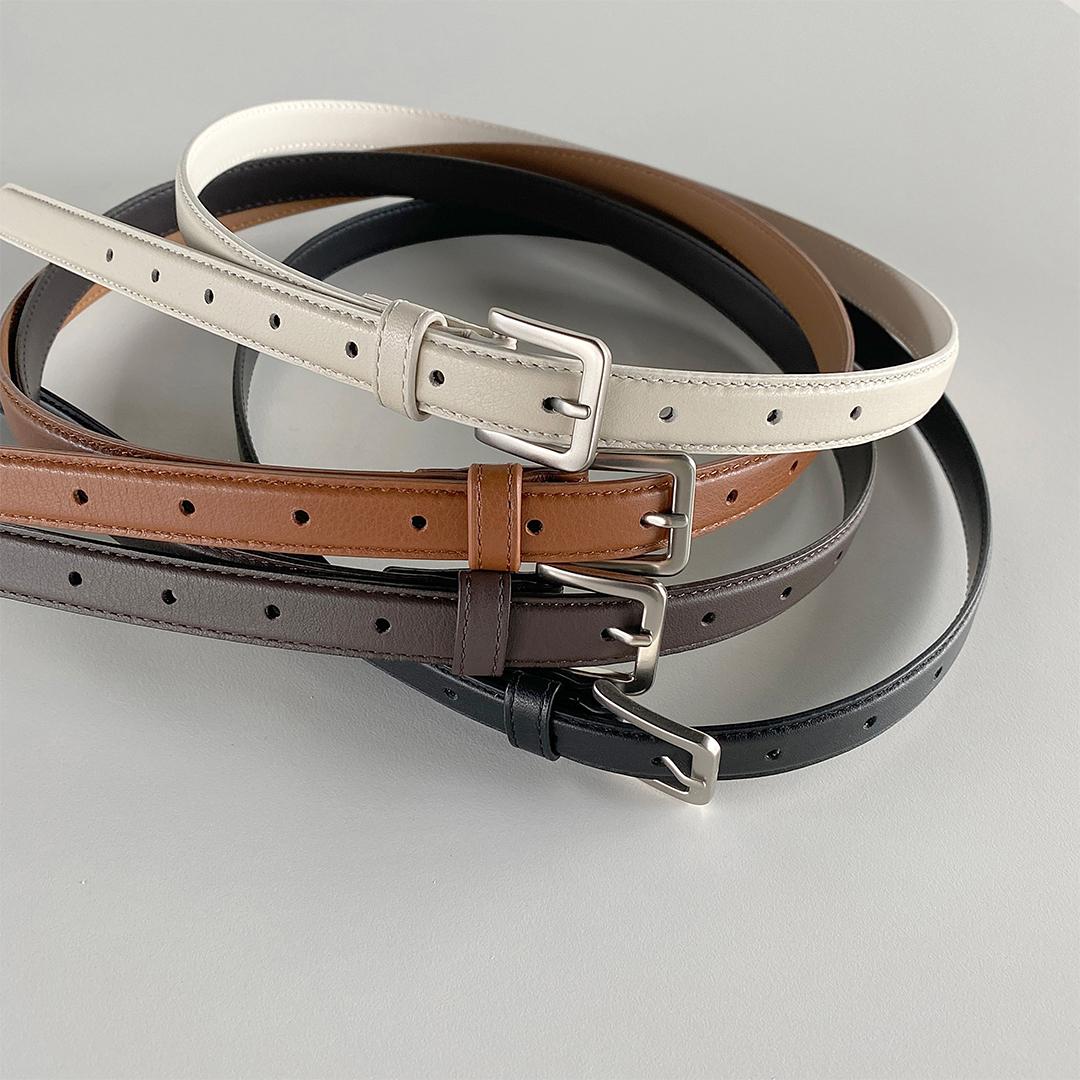 코어 슬림 사각 가죽 벨트 4color