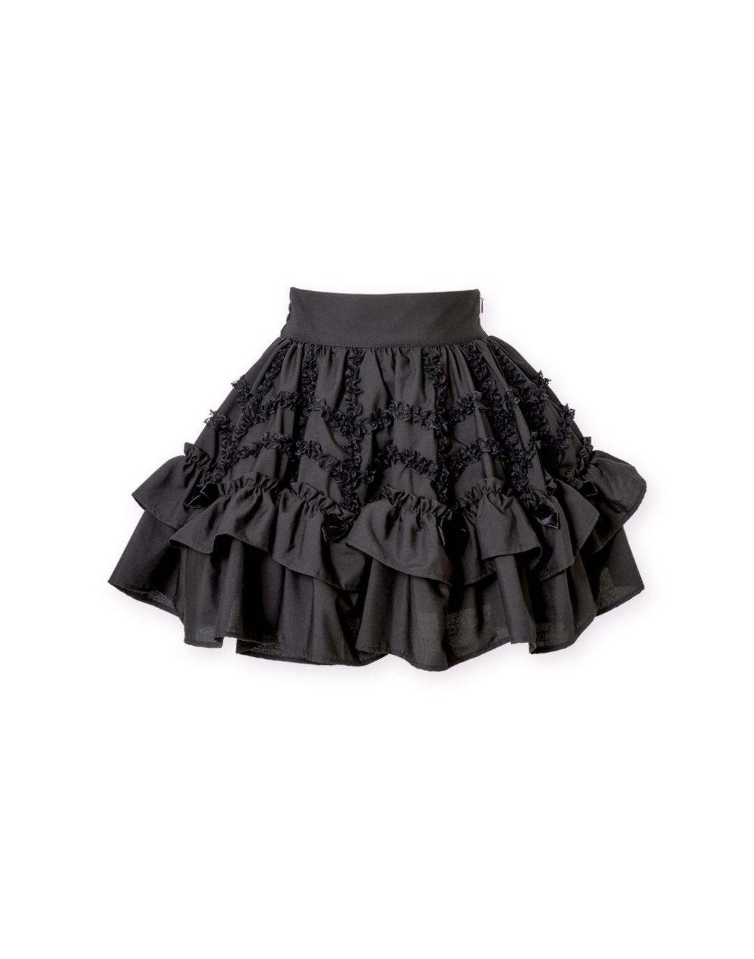 Lace spider frill & ribbon skirt