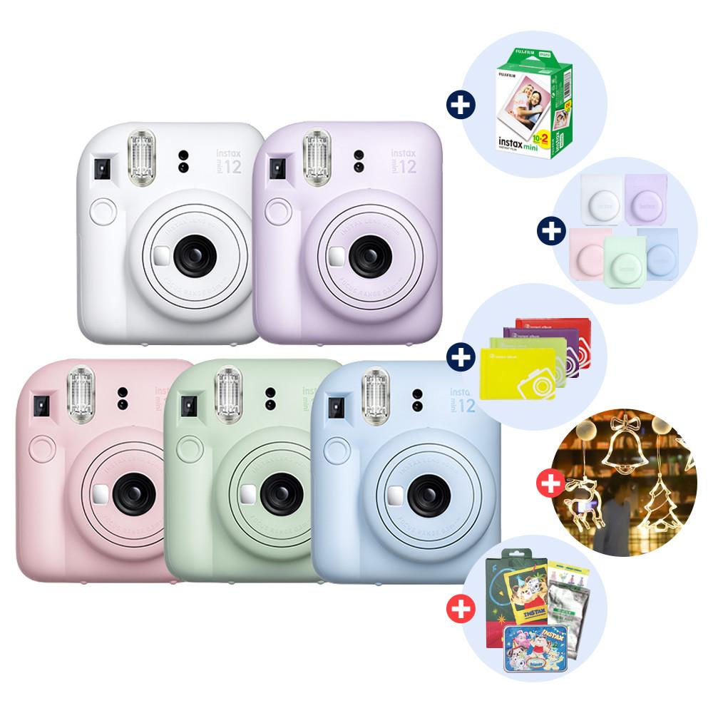 [후지필름정품]인스탁스 미니12+필름2팩+케이스+선물(LED조명외)폴라로이드 즉석 카메라