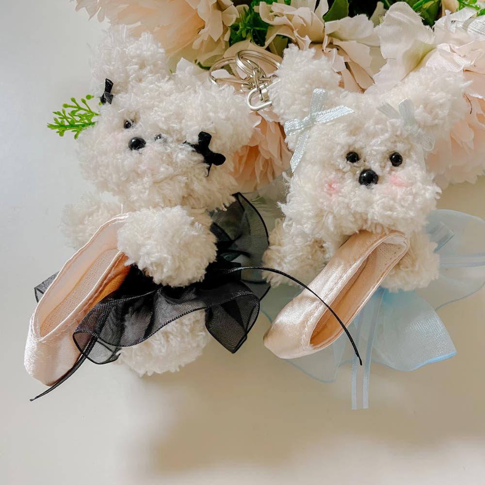 (크리스마스 선물 포장) 미엘엔 꼬미리나 발레 인형 멍멍이 백참 가방고리