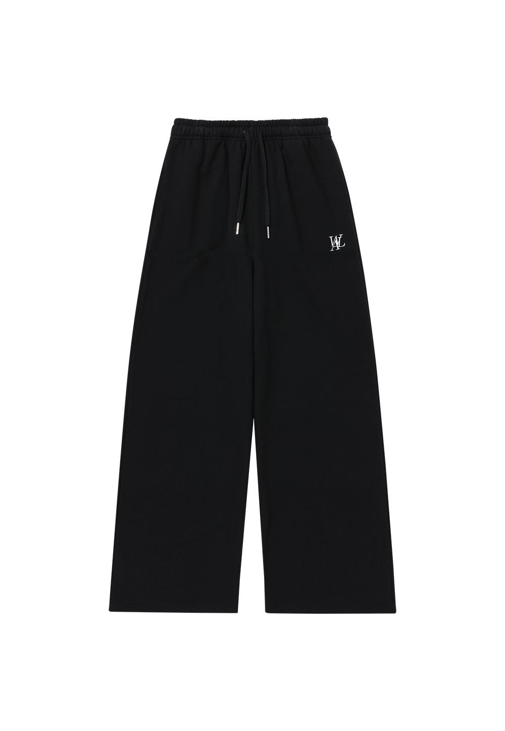 (기모)Signature relax wide pants - BLACK