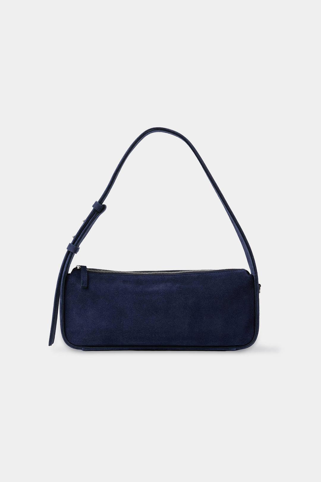 [2/25 RESERVED DELIVERY] 스웨이드 플랫 캐리백 (다크네이비)