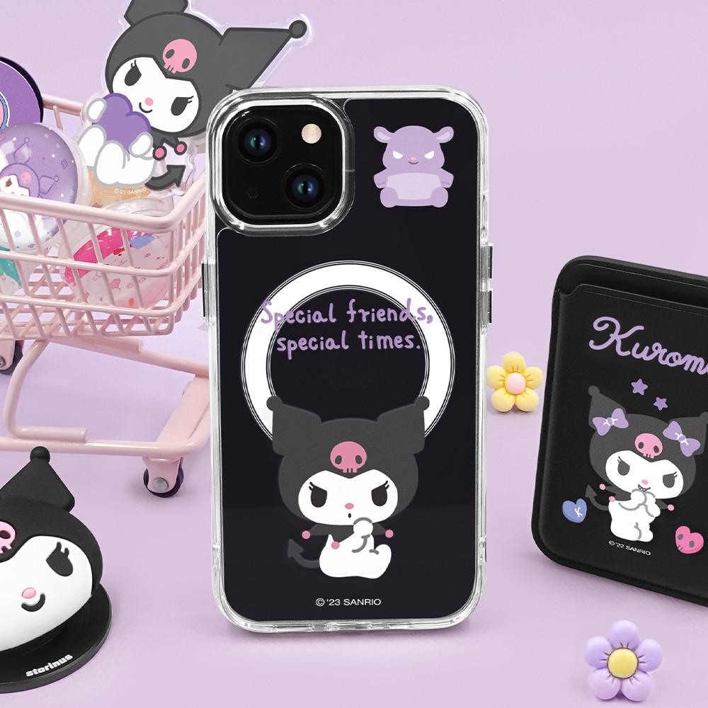 산리오캐릭터즈 맥세이프 투명하드 쿠로미 핸드폰 케이스 자석 마그네틱 아이폰 14 프로