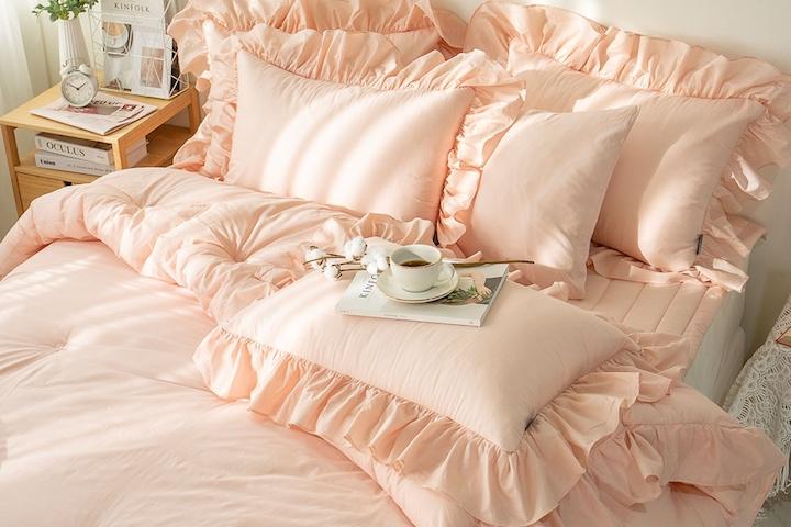 [5%쿠폰] 부드러운 드레시한 코튼 100% 60수 차렵이불세트 사계절 호텔침구