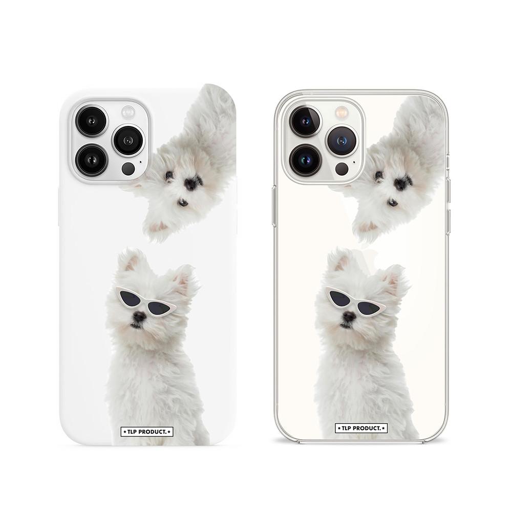 TLP product 멋쟁이 강아지 유광하드 젤하드 케이스 아이폰 13 프로 맥스