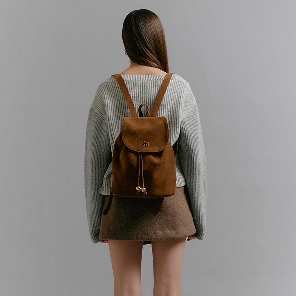 SUEDE GOLD BALL BACKPACK [BROWN]