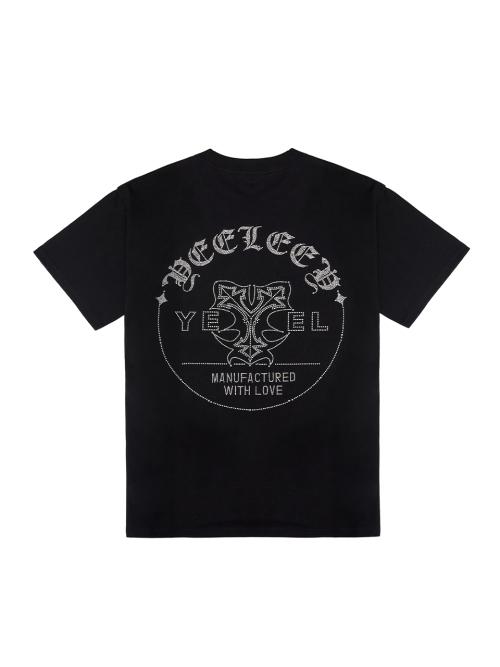 CUBIC LOGO OVERSIZED T-SHIRT BLACK