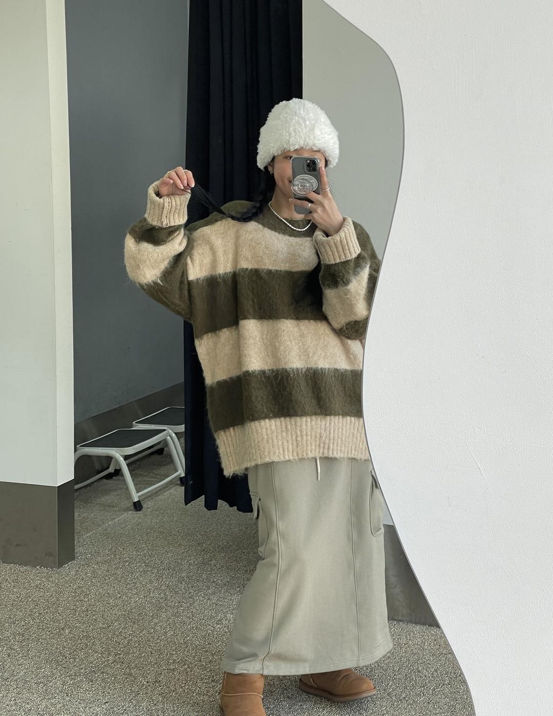 mohair striped alpaca sweater