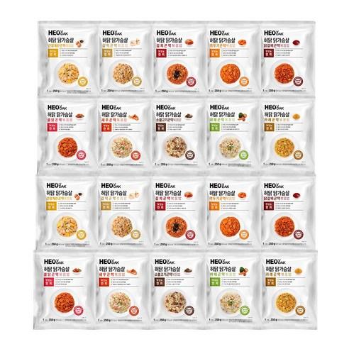 허닭 닭가슴살 곤약볶음밥 250g 10종 혼합, 250g, 20개