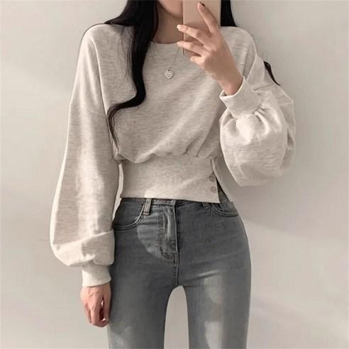 주디앤 여성 잘록허리 크롭 긴팔 티셔츠 - 티셔츠 | 쿠팡
