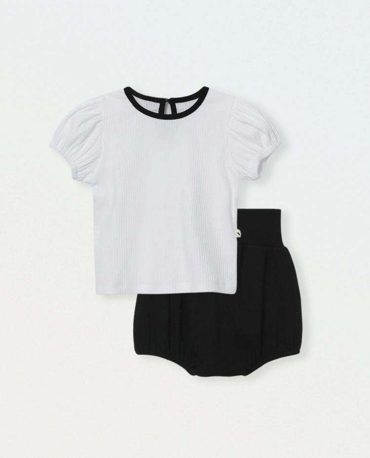 [베이비] 찰랑 모달 골지 스판 배앓이 상하 세트