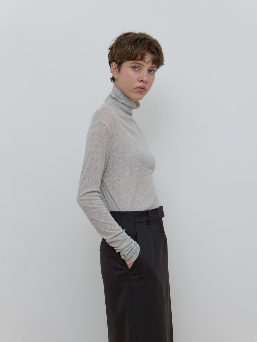 [1차 리오더] BASIC TURTLE NECK TOP_LIGHT GREY