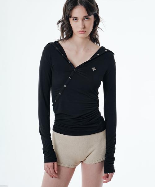 RO DRAPED HOODIE (BLACK)