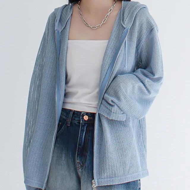 *unisex* 오버 메쉬 후드 집업 3color