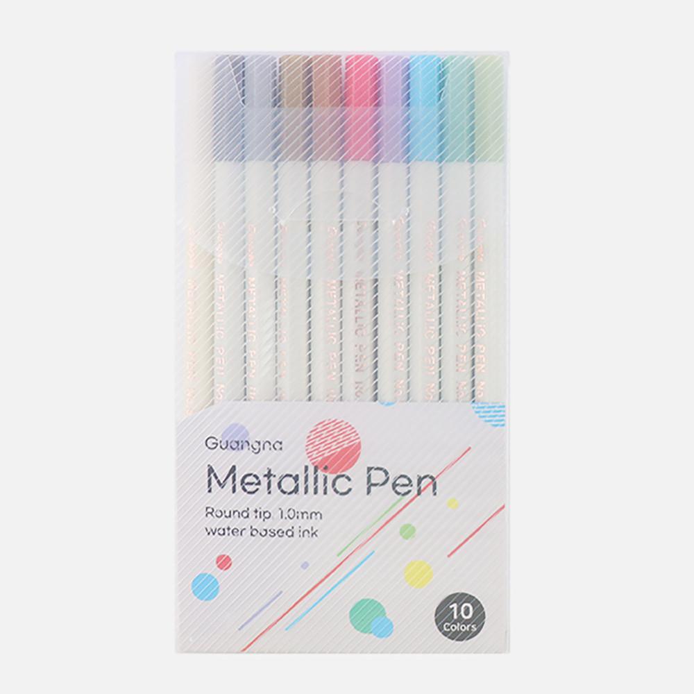 메이커리 메탈릭펜 와인잔낙서 글래스펜 10색 세트