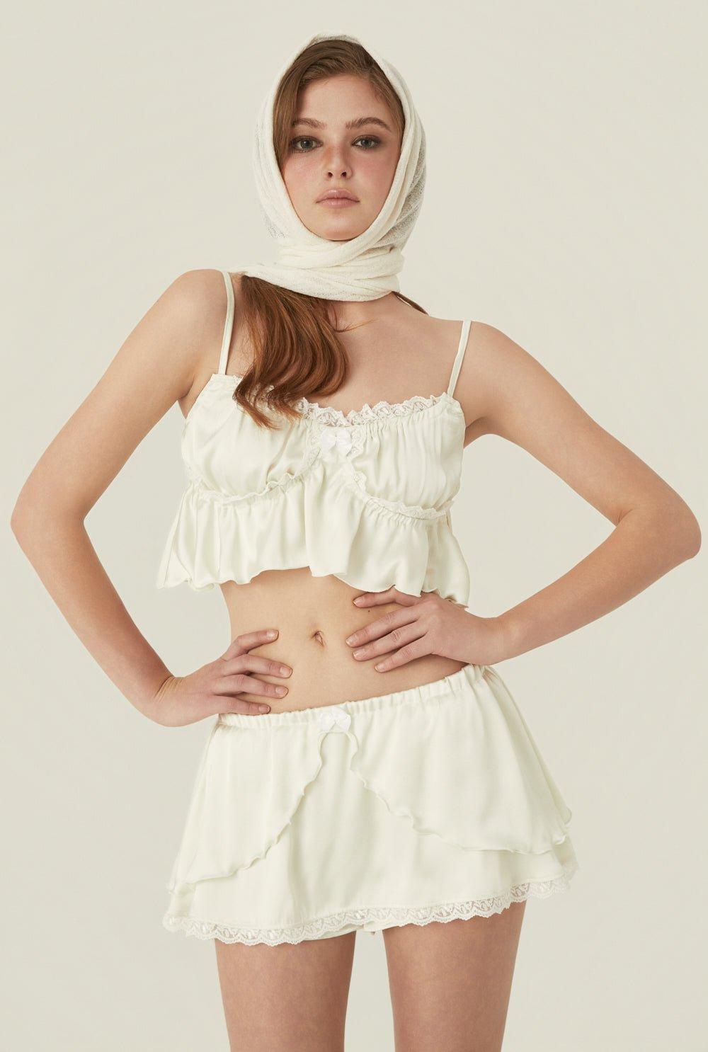 [1st pre-order] Milky ribbon skirt