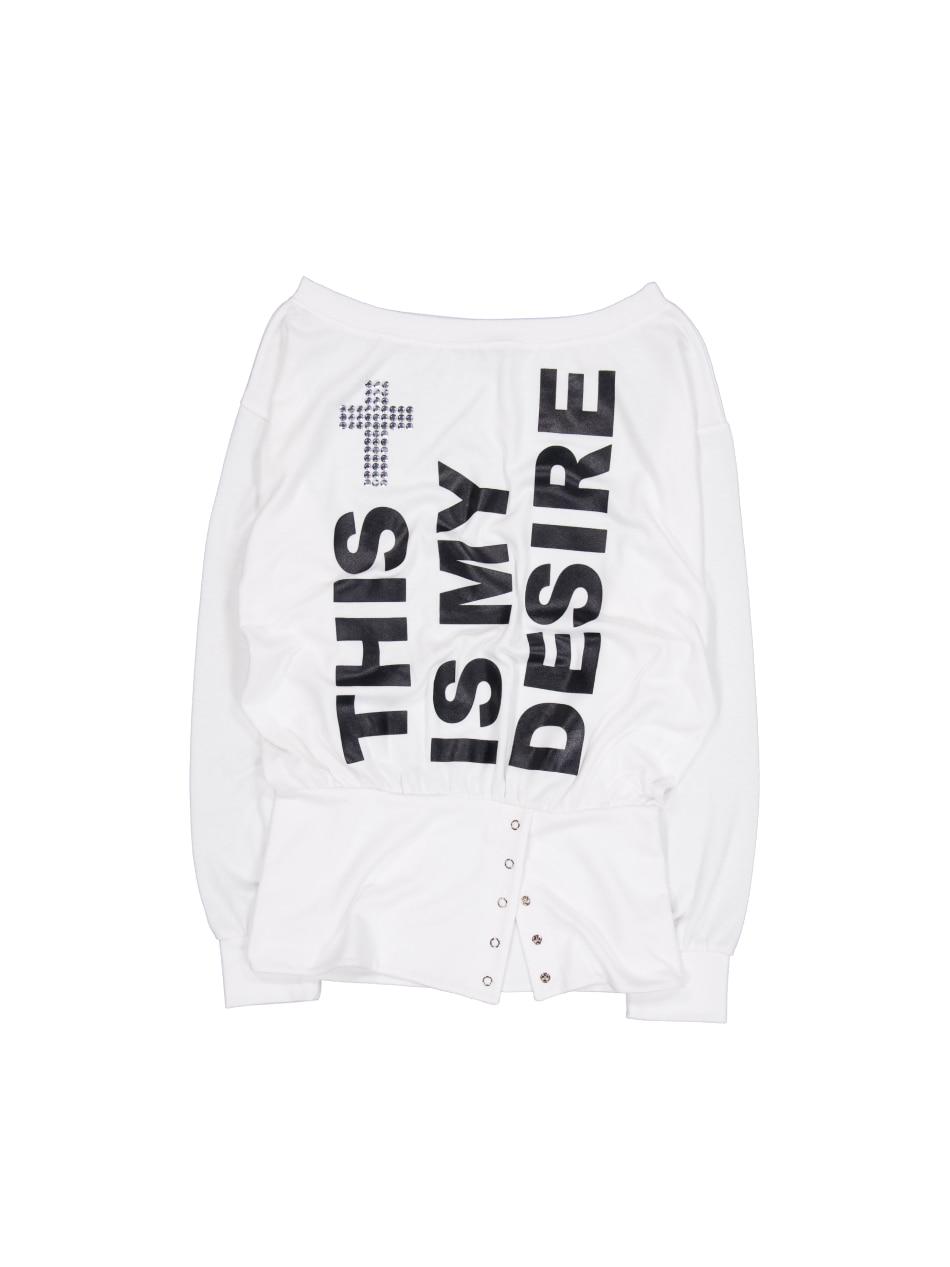 BOLD LETTERING LOOSE TOP / WHITE